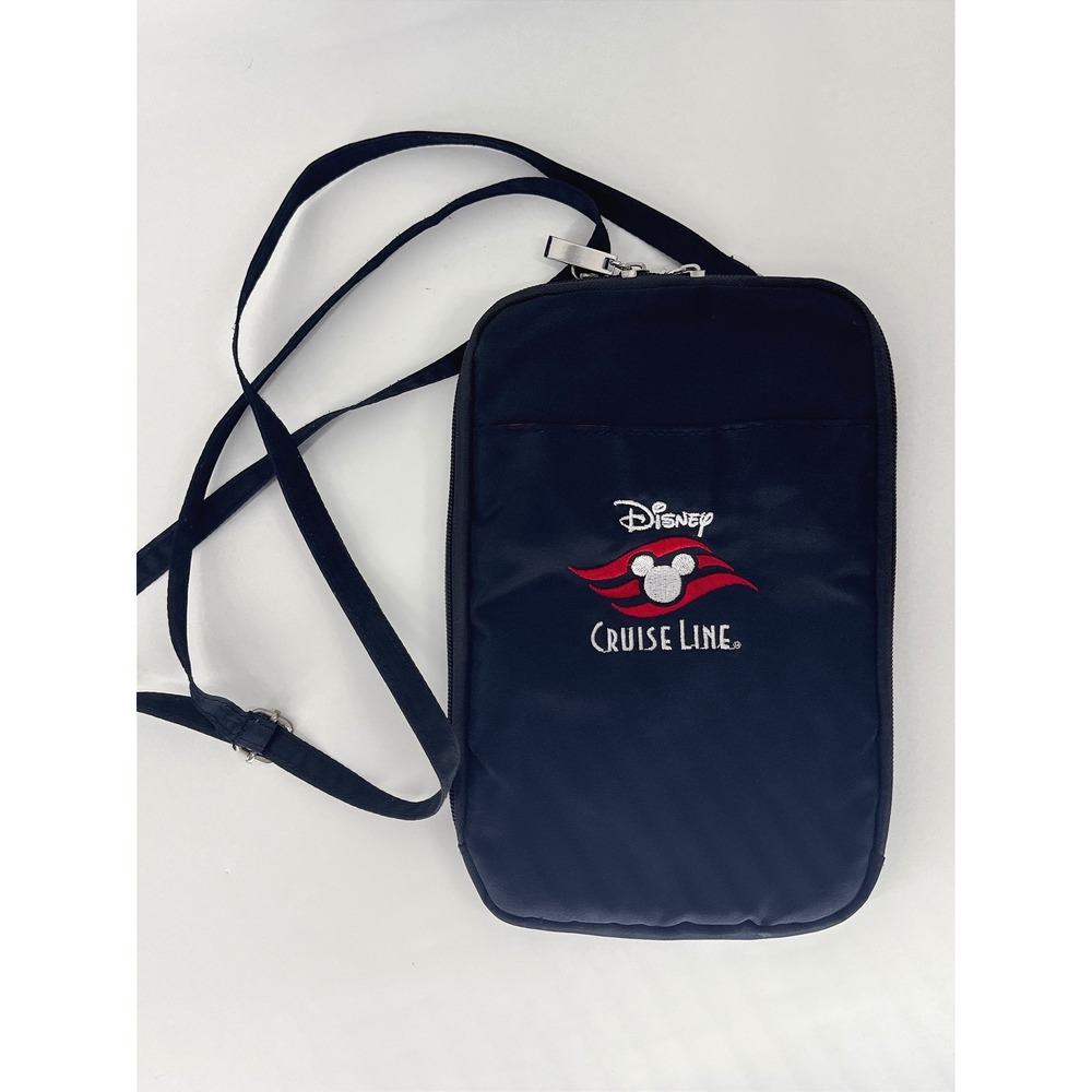 DCL Disney Cruise Line Embroidered Blue Navy Soft Crossbody Like New Travel